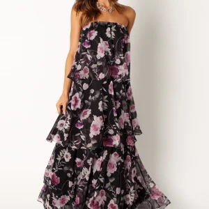 Bloom Strapless Maxi Dress - Black Floral(XS)